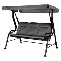 Outsunny Hollywoodschaukel schwarz Stahl B/H/T: ca. 200x170x120 cm Hollywoodschaukel_3-Sitzer - schwarz (200,00/170,00/120,00cm) - Outsunny