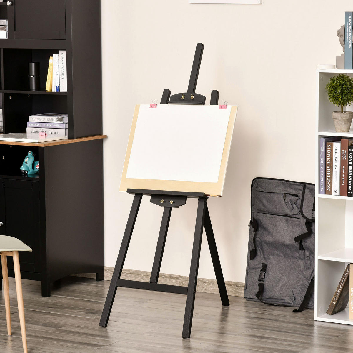 HOMCOM Staffelei schwarz Polypropylen B/H/L: ca. 5x51x71 cm Staffelei - schwarz (71,00/5,00/51,00cm) - HOMCOM