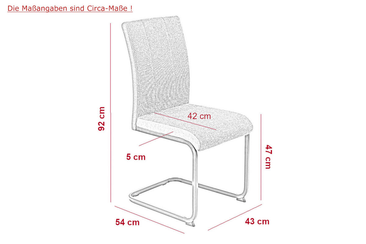 Stuhl 2er Set LINN anthrazit schwarz Webstoff Metall B/H/T: ca. 43x92x52 cm 2er Set LINN - schwarz/anthrazit (43,00/92,00/52,00cm) - Hela
