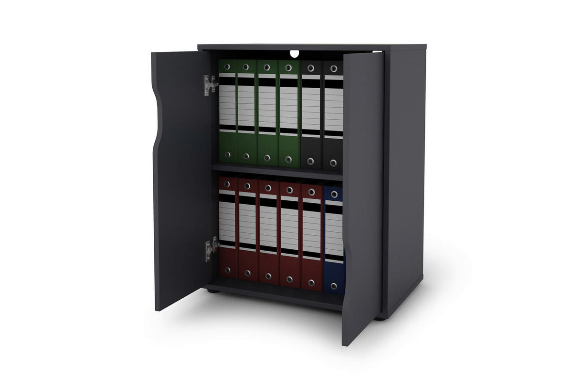Aktenschrank BELFAST anthrazit B/H/T: ca. 60x76,5x37 cm BELFAST - anthrazit (60,00/76,50/37,00cm) - byLIVING