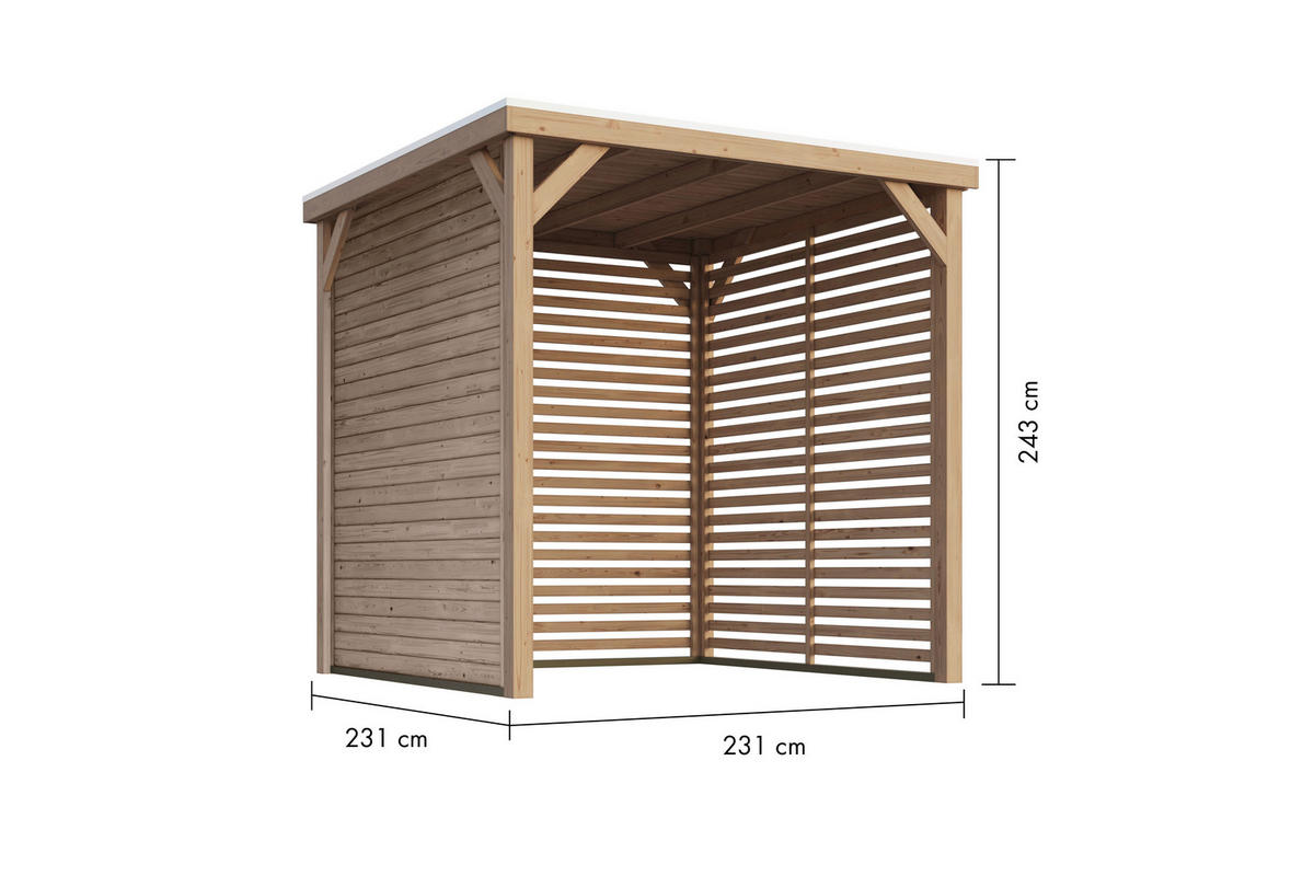 Karibu Pavillon Arizona natur Fichte B/H/T: ca. 231x243x231 cm Arizona - natur (231,00/243,00/231,00cm) - Karibu