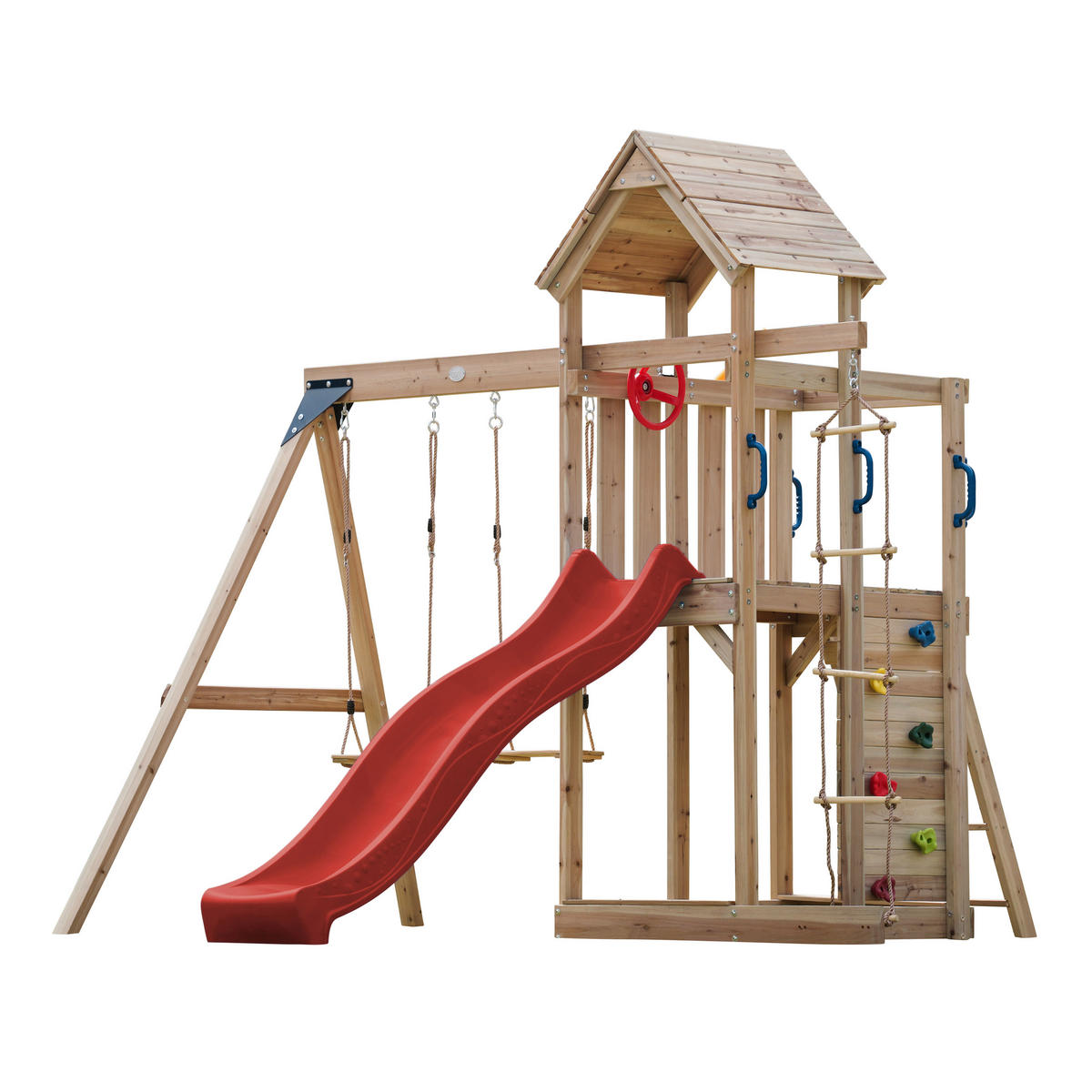 AXI Spielturm Moos braun B/H/L: ca. 342x267x375 cm Moos - braun/rot (375,00/342,00/267,00cm) - AXI