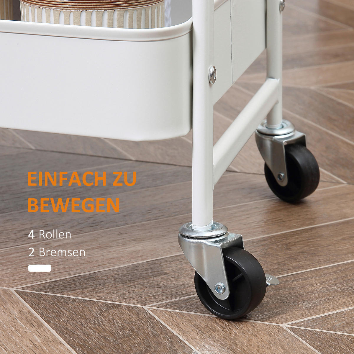 HOMCOM Küchenwagen weiß Edelstahl B/H/L: ca. 31x45x79,4 cm Küchenwagen - weiß (79,40/31,00/45,00cm) - HOMCOM