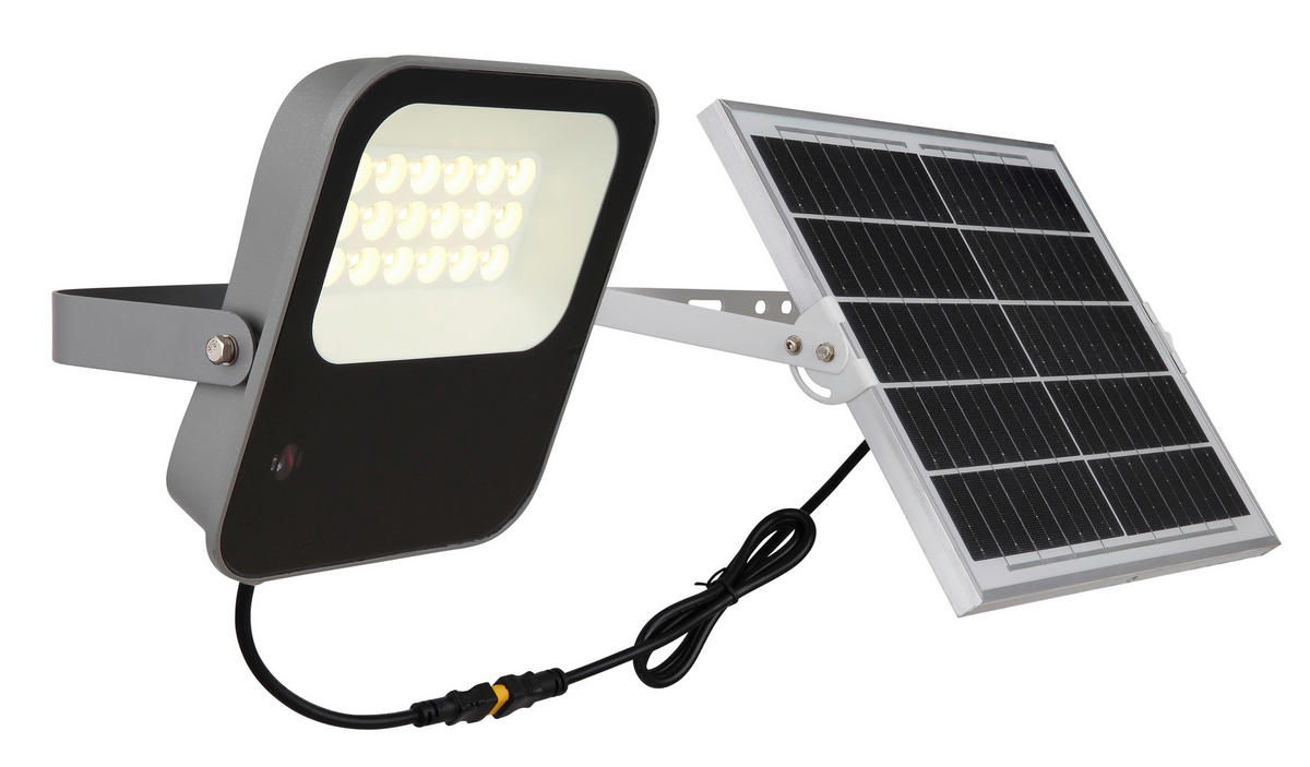 LED-Solarleuchte grau schwarz Aluminium B/H: ca. 19x4,6 cm SOLAR - schwarz/grau (19,00/4,60cm) - GLOBO