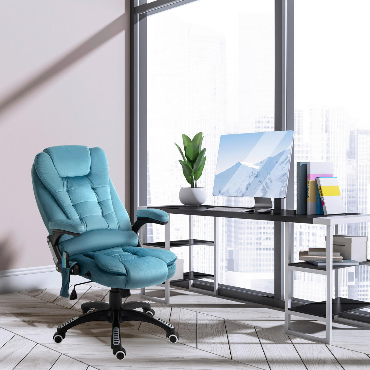 Vinsetto Massagestuhl blau B/H/L: ca. 72x68x120 cm Massagestuhl - blau (120,00/72,00/68,00cm) - Vinsetto