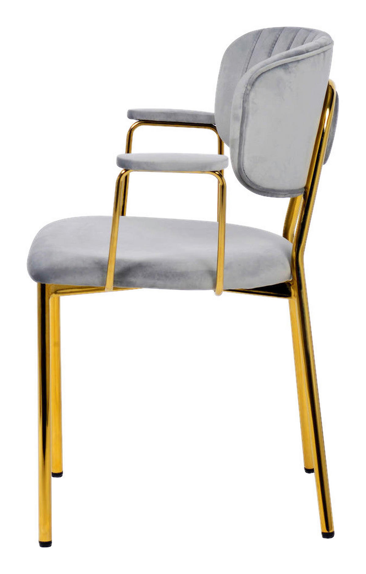 Stuhl Kian 200 2er-Set grau Microfaser B/H/T: ca. 63x80x51 cm Kian 200 2er-Set - gold/grau (63,00/80,00/51,00cm) - 360 Living