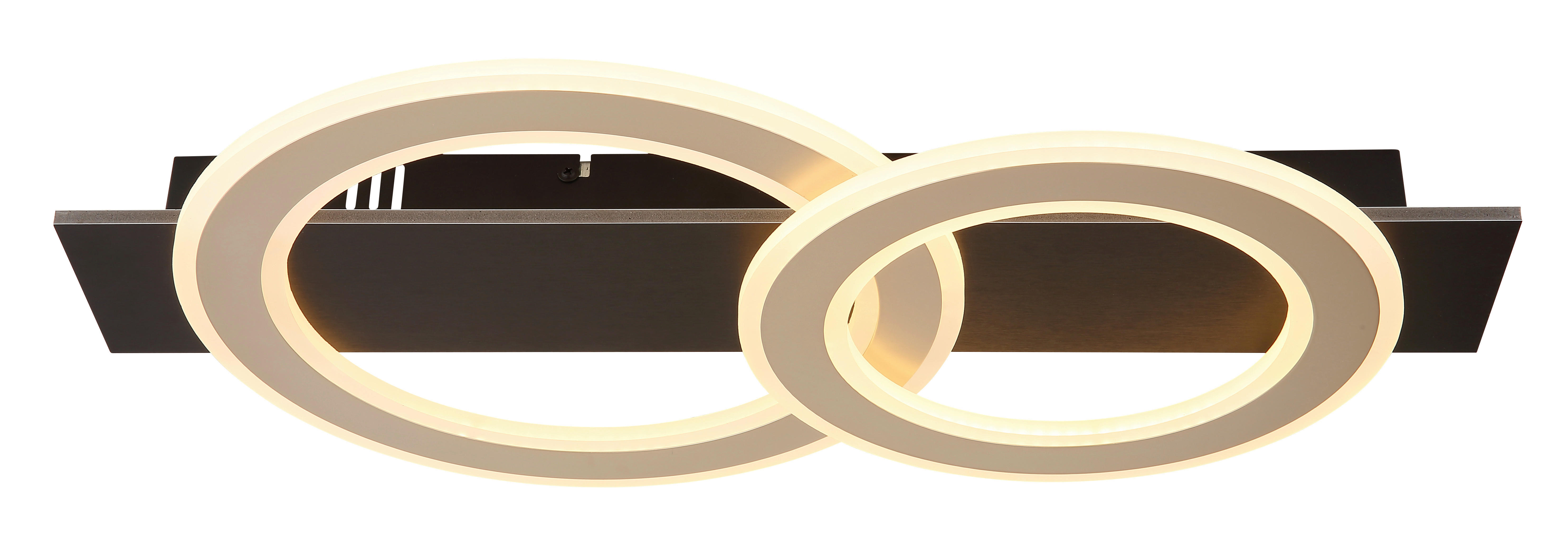 GLOBO LED-Deckenleuchte JAYDEN 48034A-40 mattschwarz champagner dunkelbraun MDF Kunststoff Metall B/H/L: ca. 63x7x35 cm 1 Brennstellen JAYDEN - dunkelbraun/champagner (35,00/63,00/7,00cm) - GLOBO