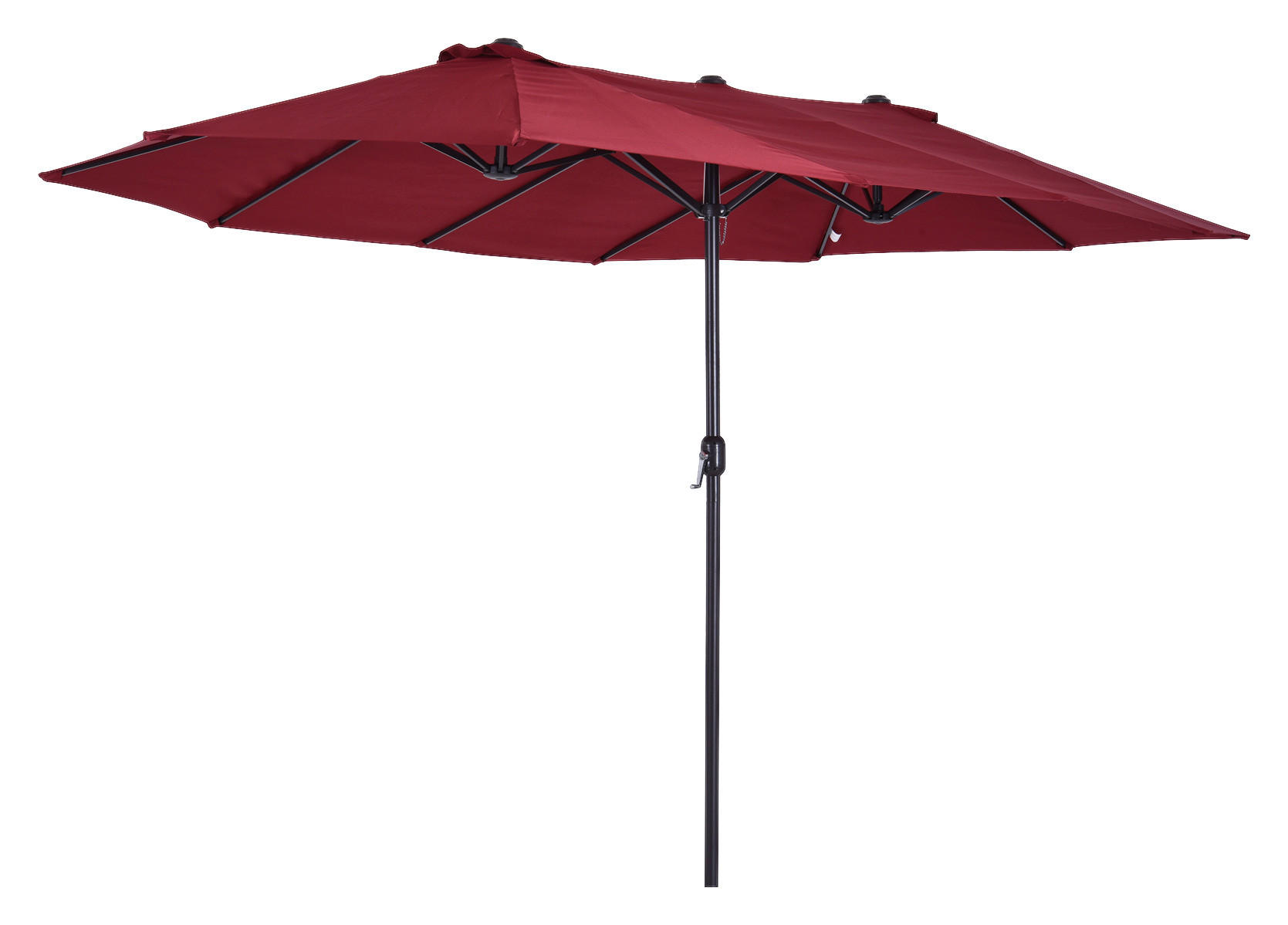 Outsunny Marktschirm weinrot Metall B/H/L: ca. 270x240x460 cm Marktschirm - weinrot (460,00/270,00/240,00cm) - Outsunny