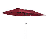 Outsunny Marktschirm weinrot Metall B/H/L: ca. 270x240x460 cm Marktschirm - weinrot (460,00/270,00/240,00cm) - Outsunny