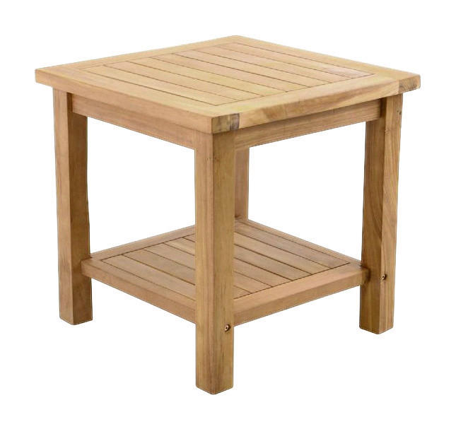 VCM Beistelltisch braun Teakholz B/H/T: ca. 50x50x50 cm Beistelltisch - braun (50,00/50,00/50,00cm) - VCM