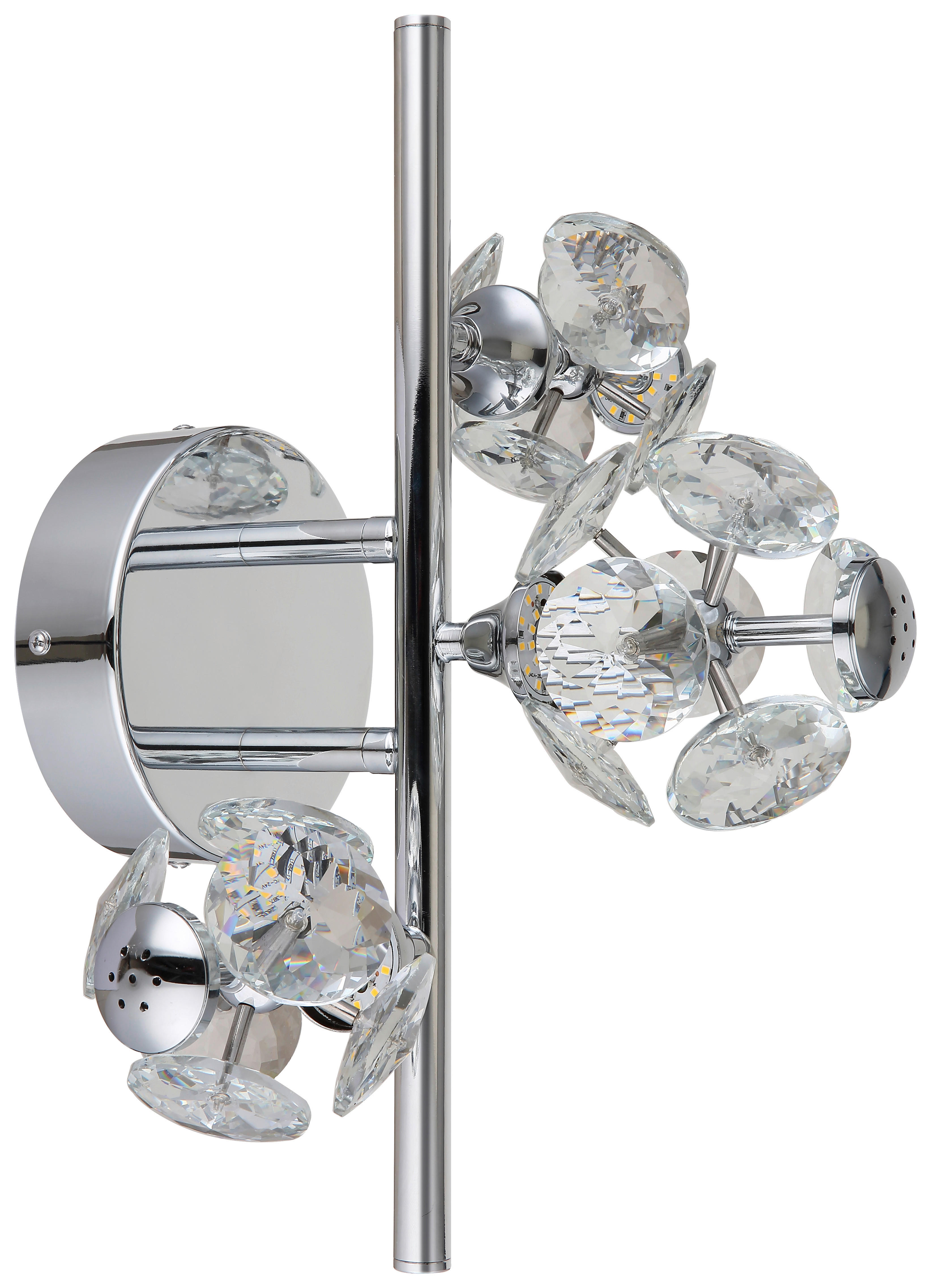 GLOBO Wandleuchte klar Chrom Metall Glas B/H: ca. 41x27 cm 1 Brennstellen Virina - klar/Chrom (41,00/27,00cm) - GLOBO