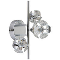 GLOBO Wandleuchte klar Chrom Metall Glas B/H: ca. 41x27 cm 1 Brennstellen Virina - klar/Chrom (41,00/27,00cm) - GLOBO