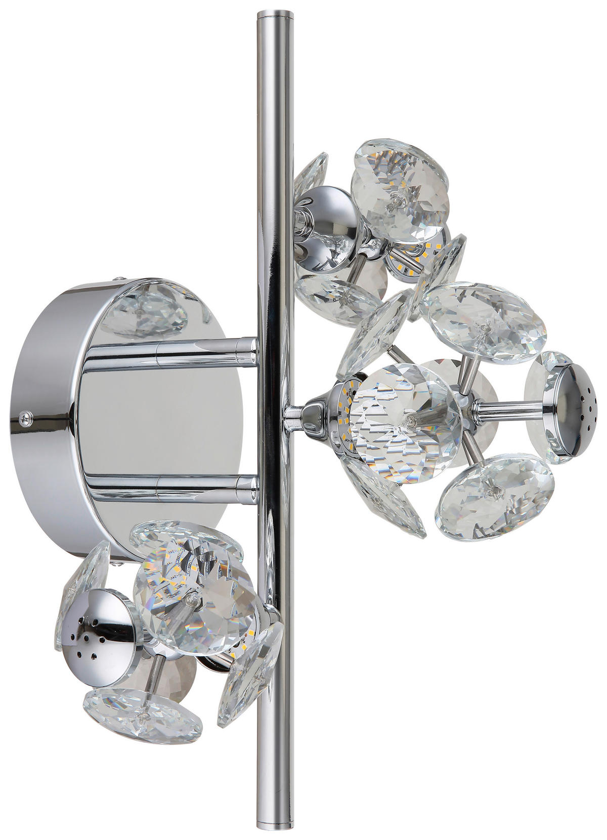 GLOBO Wandleuchte klar Chrom Metall Glas B/H: ca. 41x27 cm 1 Brennstellen Virina - klar/Chrom (41,00/27,00cm) - GLOBO
