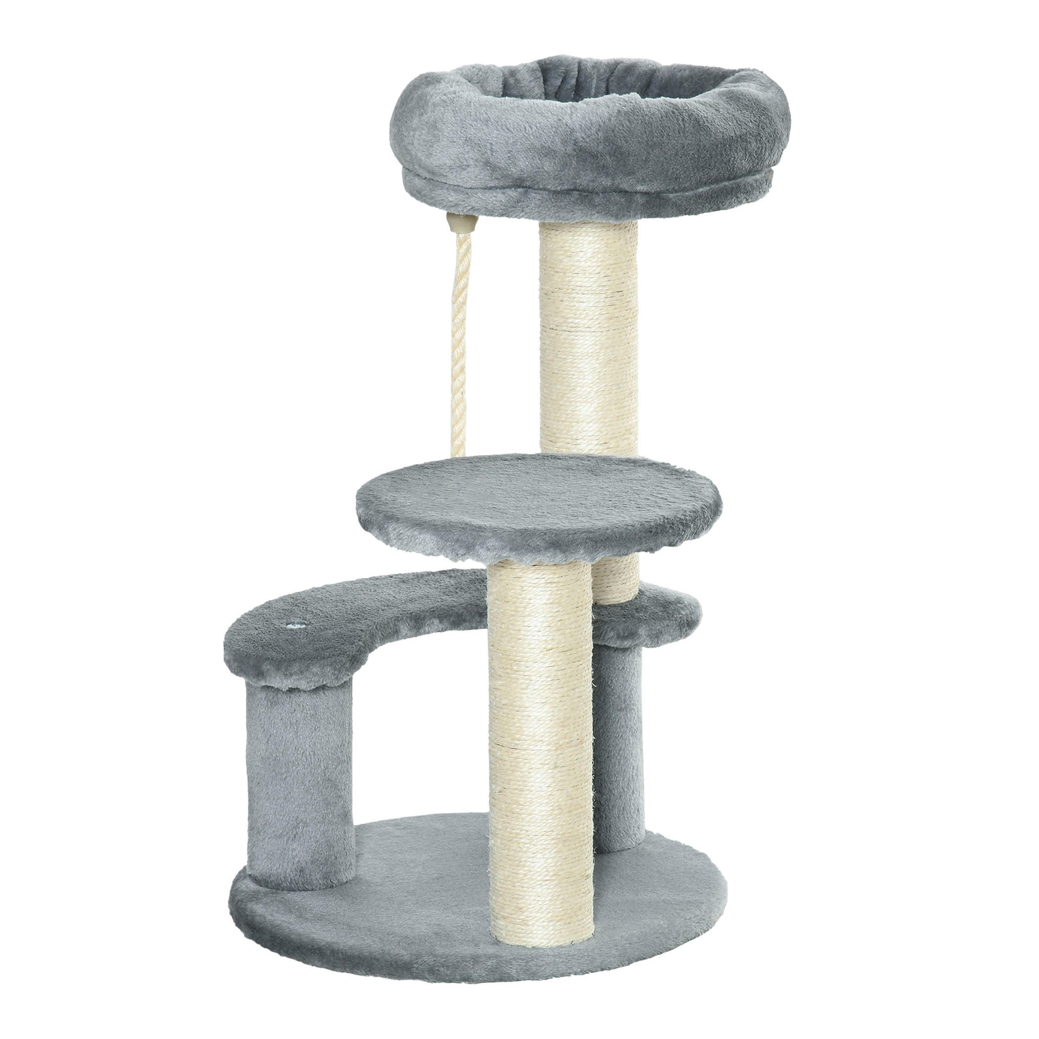 PawHut Katzen-Zubehör grau Polypropylen B/H/L: ca. 40x40x65 cm Katzenbaum - grau (65,00/40,00/40,00cm) - PawHut