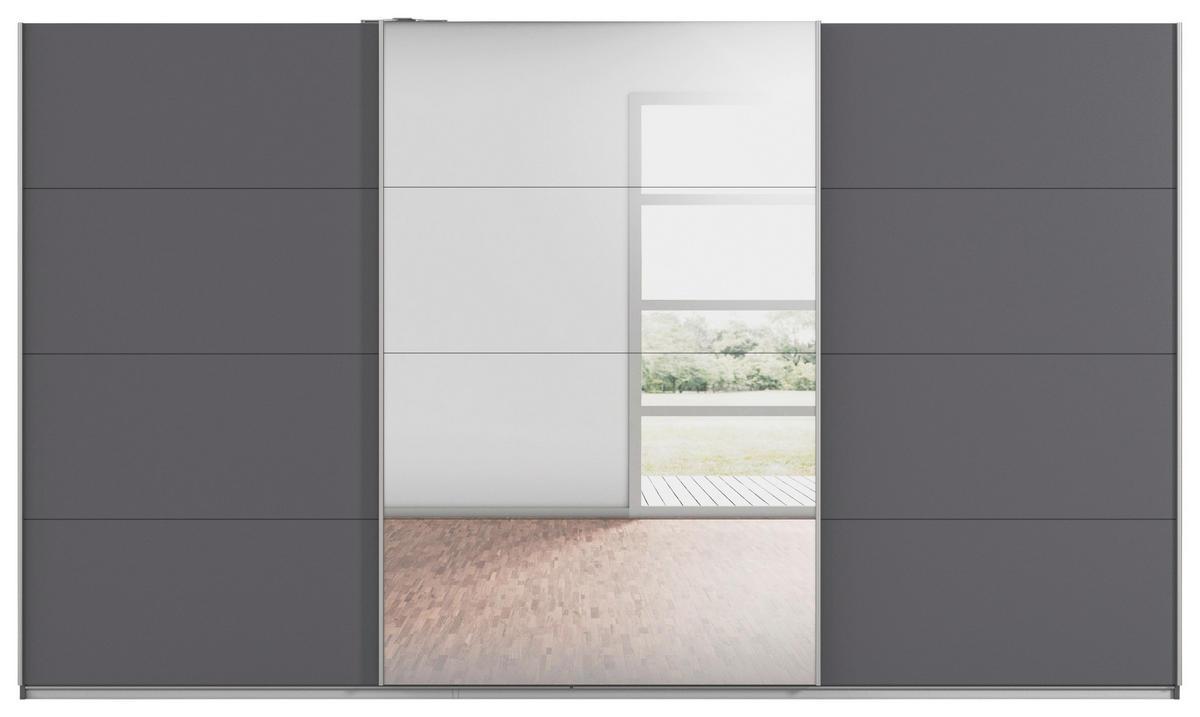 Kleiderschrank Kulmbach grau B/H/T: ca. 360x210x62 cm Kulmbach - Alu/grau (360,00/210,00/62,00cm)