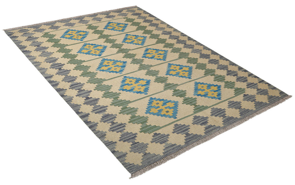 PersaTepp Teppich Kelim Gashgai blau B/H/L: ca. 117x1x172 cm Kelim Gashgai - blau/beige (172,00/117,00/1,00cm) - PersaTepp