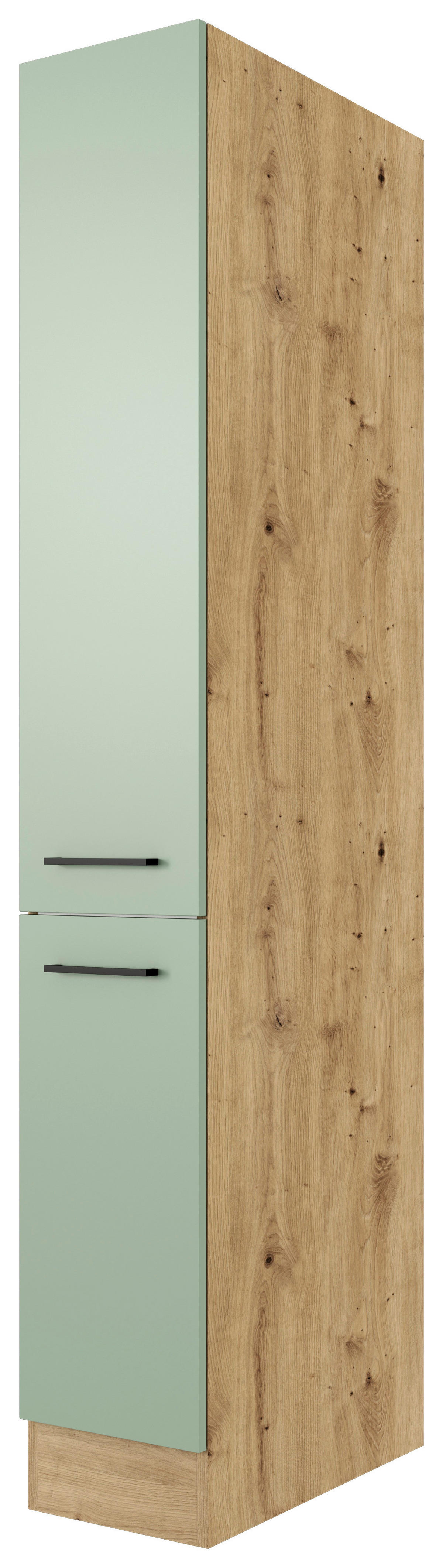 Apothekerschrank Cara grün B/H/T: ca. 30x200x57 cm Cara - Eiche/schwarz (30,00/200,00/57,00cm) - Flex-Well