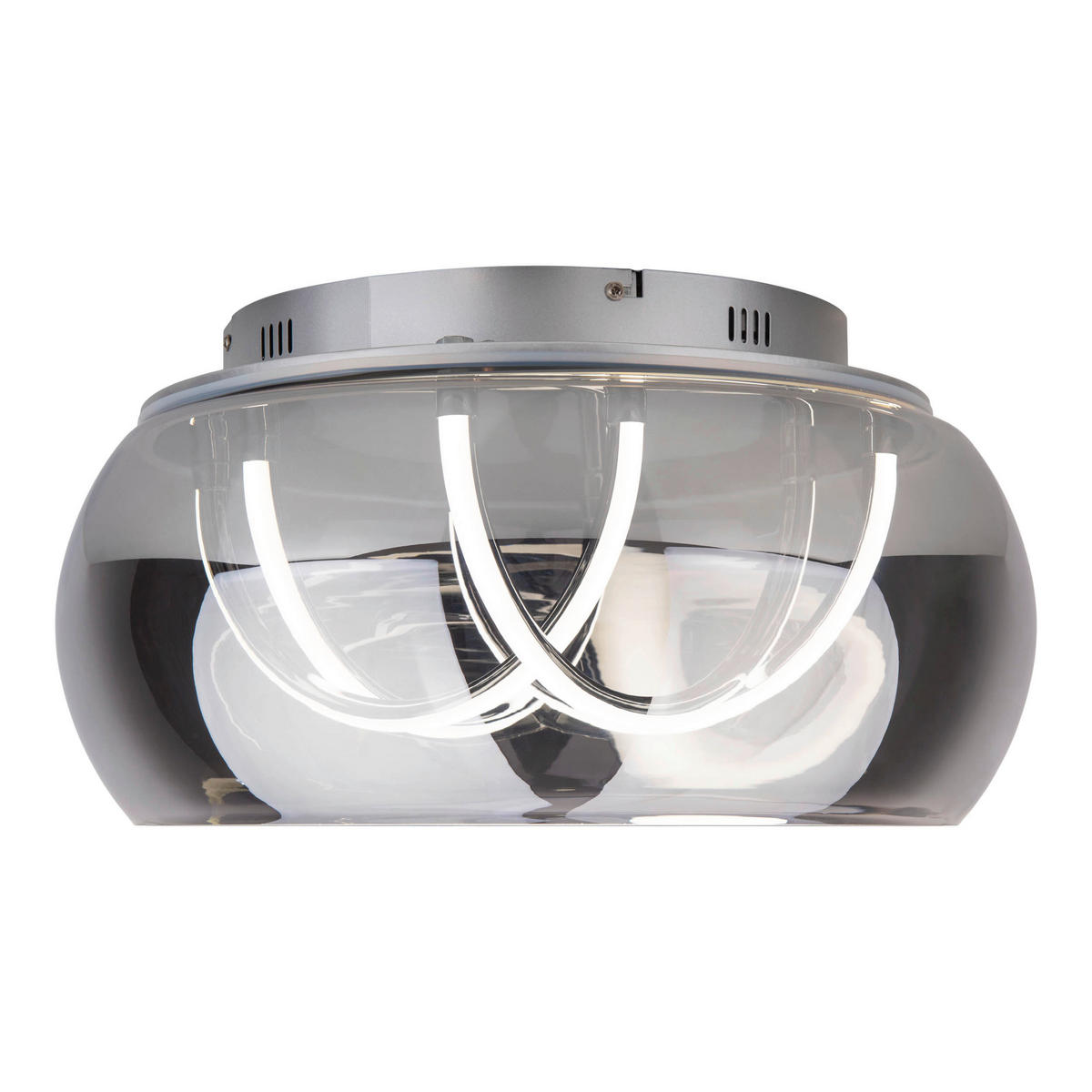 Näve Leuchten LED-Deckenleuchte Chrom Metall Glas B/H/T/D: ca. 45x23,5x45x45 cm MALOU - Chrom (45,00/23,50/45,00cm) - Näve Leuchten