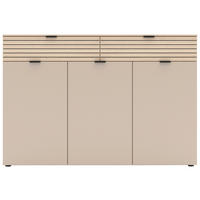 Schuhschrank Ina Kaschmirgrau Eiche Natura Nachbildung B/H/T: ca. 150x102x38 cm Ina - Eiche/Kaschmirgrau (150,00/102,00/38,00cm)
