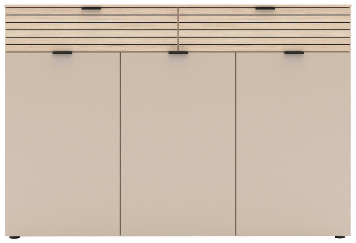 Schuhschrank Ina Kaschmirgrau Eiche Natura Nachbildung B/H/T: ca. 150x102x38 cm Ina - Eiche/Kaschmirgrau (150,00/102,00/38,00cm)