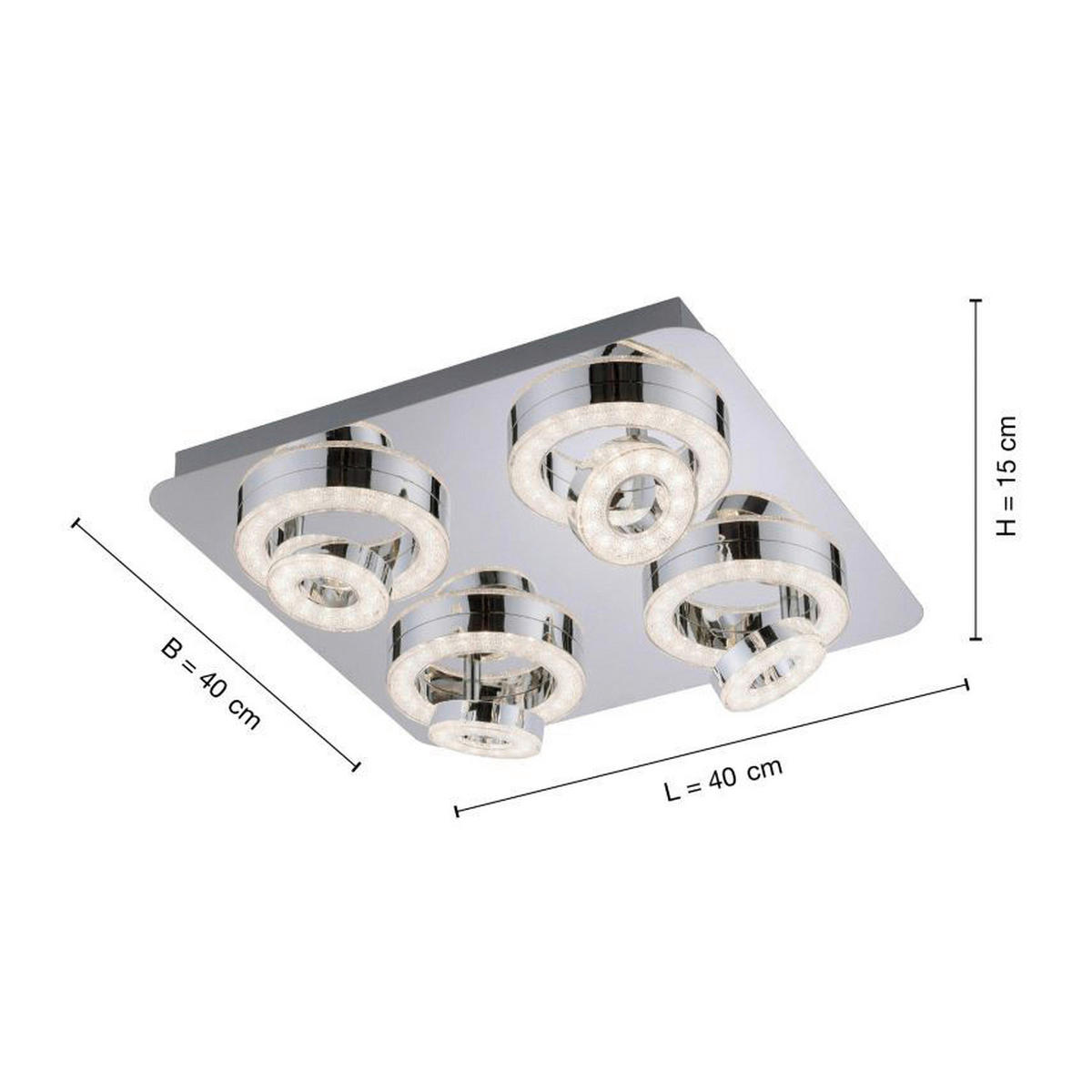 Just Light Smarte Deckenleuchte 14662-17 LED-Deckenleuchte_Tim - (40,00/15,00cm) - Just Light