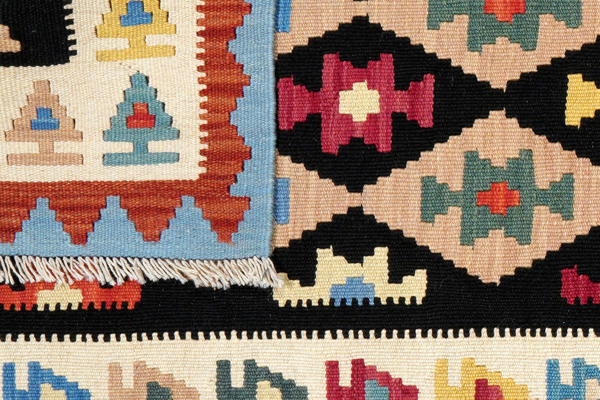 PersaTepp Teppich Kelim Gashgai beige B/H/L: ca. 88x1x295 cm Kelim Gashgai - beige/schwarz (295,00/88,00/1,00cm) - PersaTepp