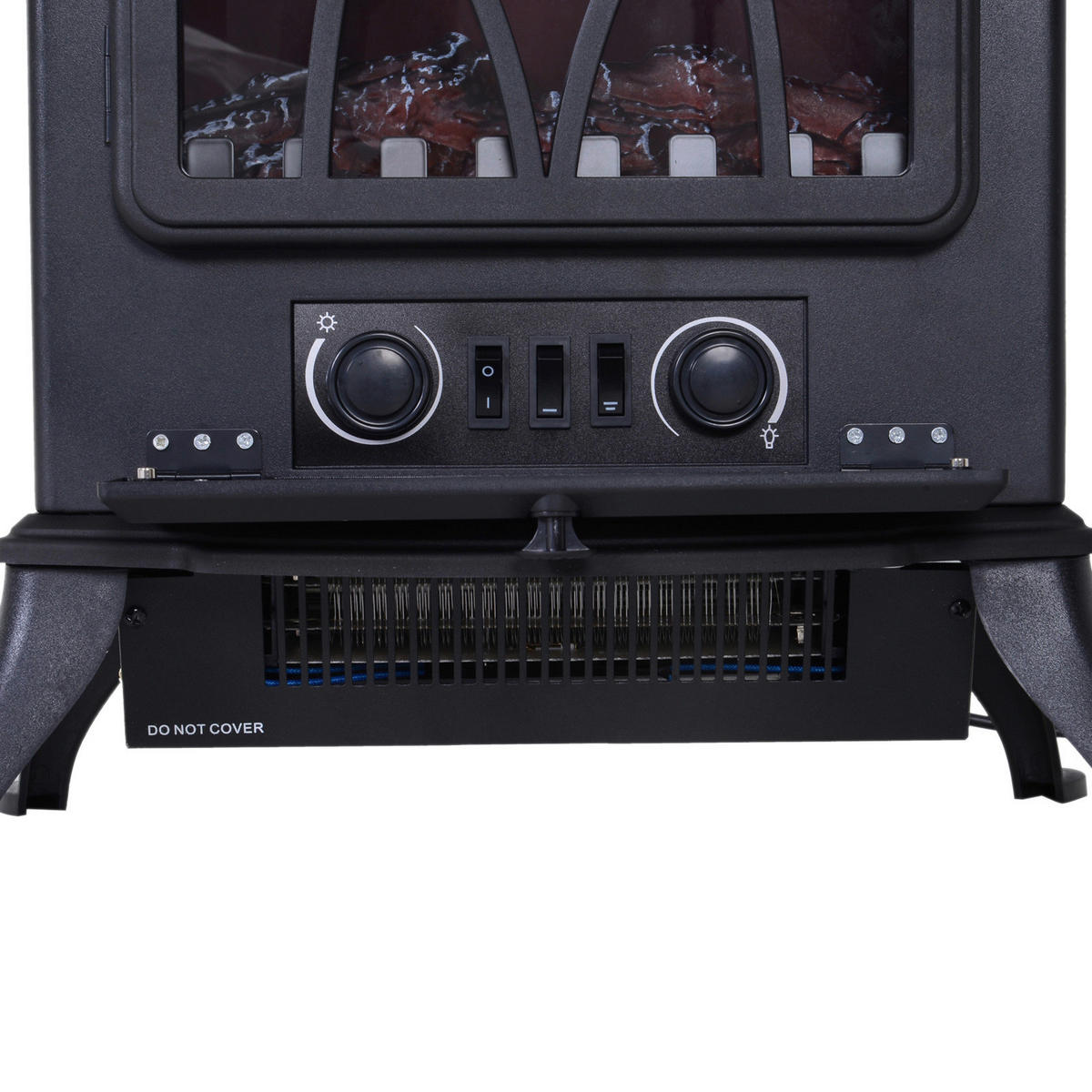 HOMCOM Elektrokamin MH820-051 schwarz Metall Glas Kunststoff B/H/T: ca. 42x54x28 cm ca. 1800 W Elektrokamin MH820-051 - schwarz (42,00/54,00/28,00cm) - HOMCOM