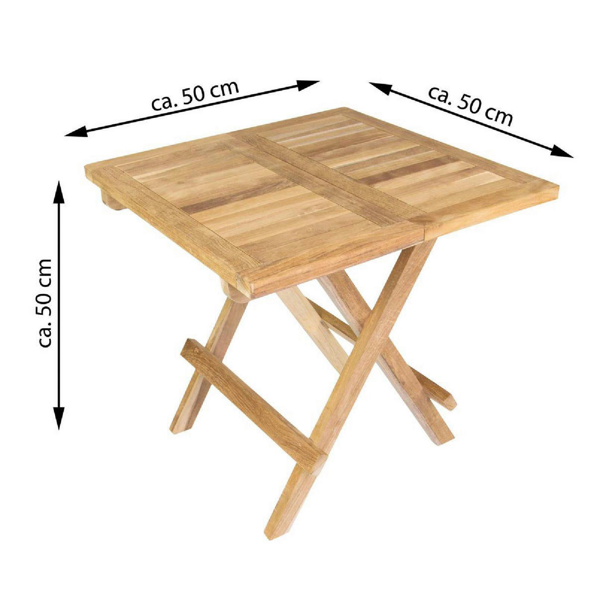 VCM Gartentisch braun Holz B/H/L: ca. 50x50x50 cm Gartentisch - braun (50,00/50,00/50,00cm) - VCM