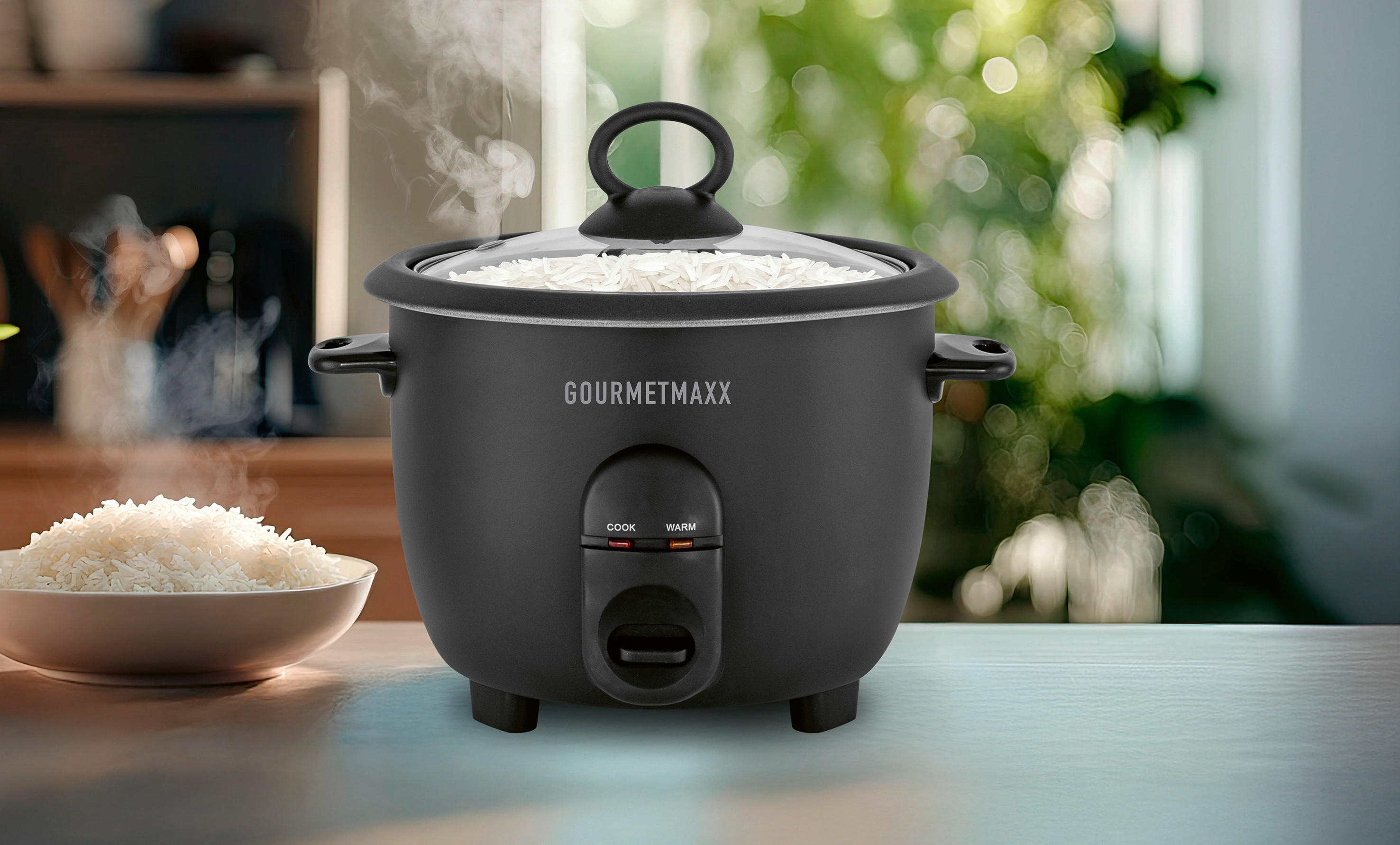 GOURMETmaxx Reiskocher schwarz B/H/L: ca. 23,9x20,4x23,9 cm Reiskocher - schwarz (23,90/23,90/20,40cm) - GOURMETmaxx