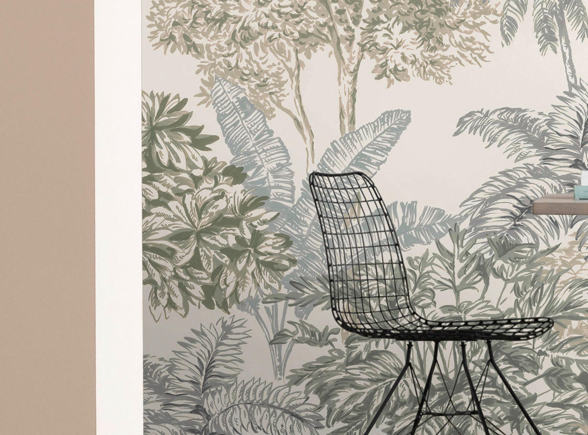 Komar Fototapete Painted Palms B/L: ca. 300x250 cm Painted Palms - (300,00/250,00cm) - Komar
