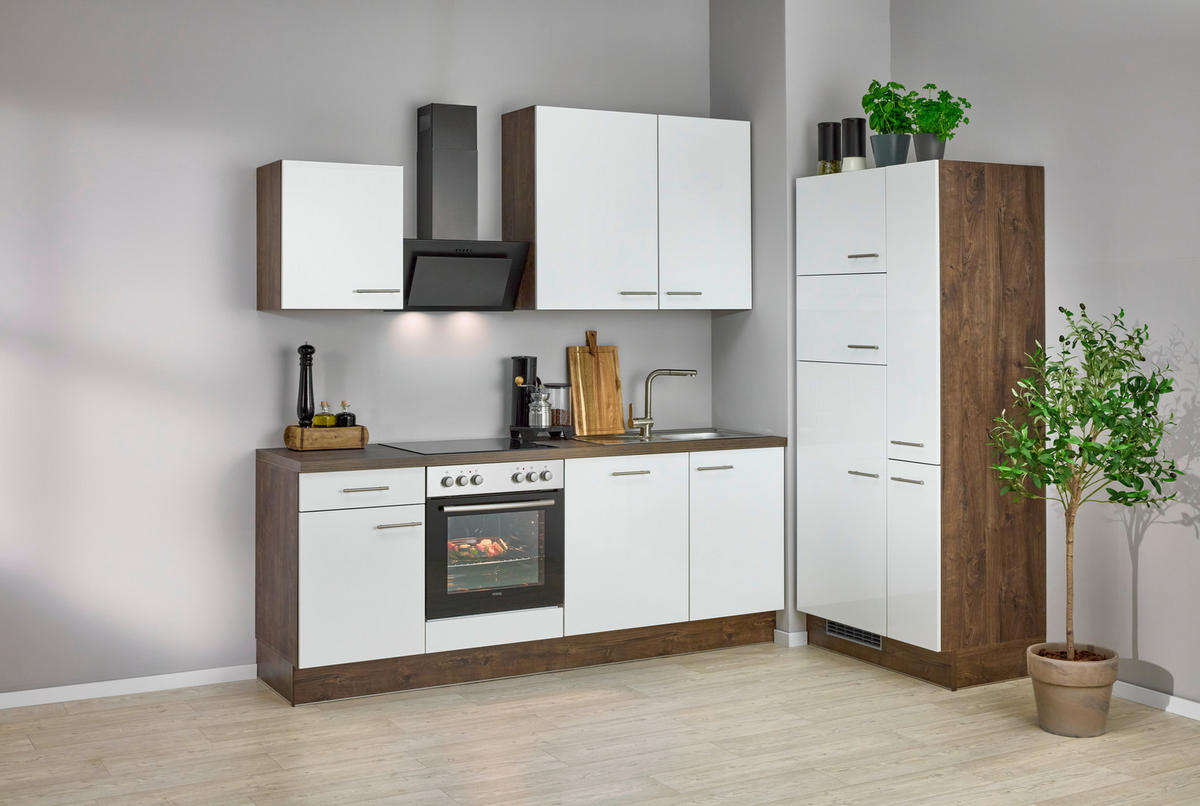 Impuls Küchenblock IP4050 weiß Hochglanz B/T: ca. 310x60 cm IP4050 - Eiche/weiß (310,00/60,00cm) - Impuls