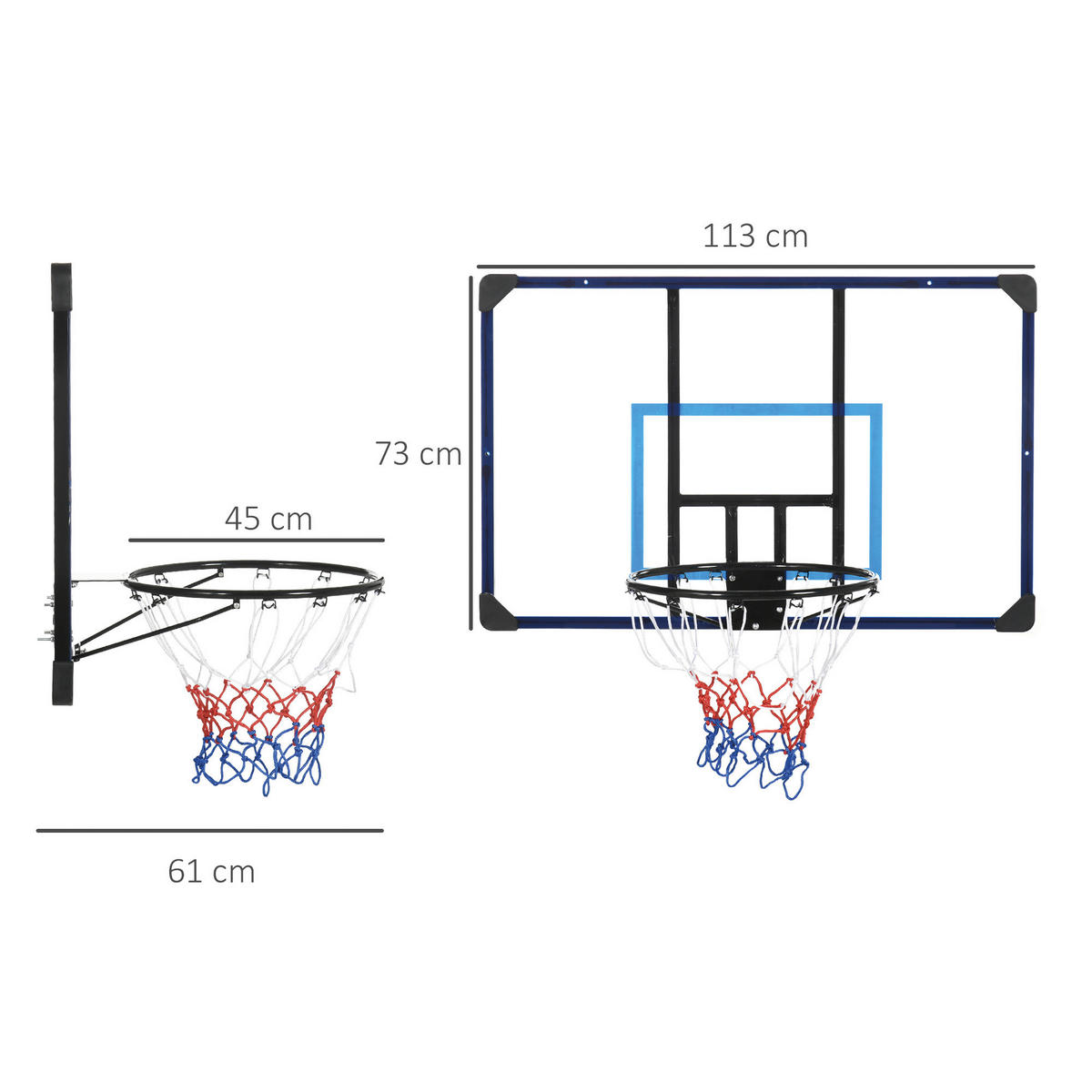 SPORTNOW Basketballkorb bunt B/H/L: ca. 61x73x113 cm Basketballkorb - bunt (113,00/61,00/73,00cm) - SPORTNOW