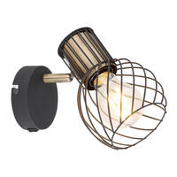 GLOBO Spot gold schwarz Metall B/H: ca. 12x16,5 cm E27 1 Brennstellen ARGUSTO - gold/schwarz (12,00/16,50cm) - GLOBO