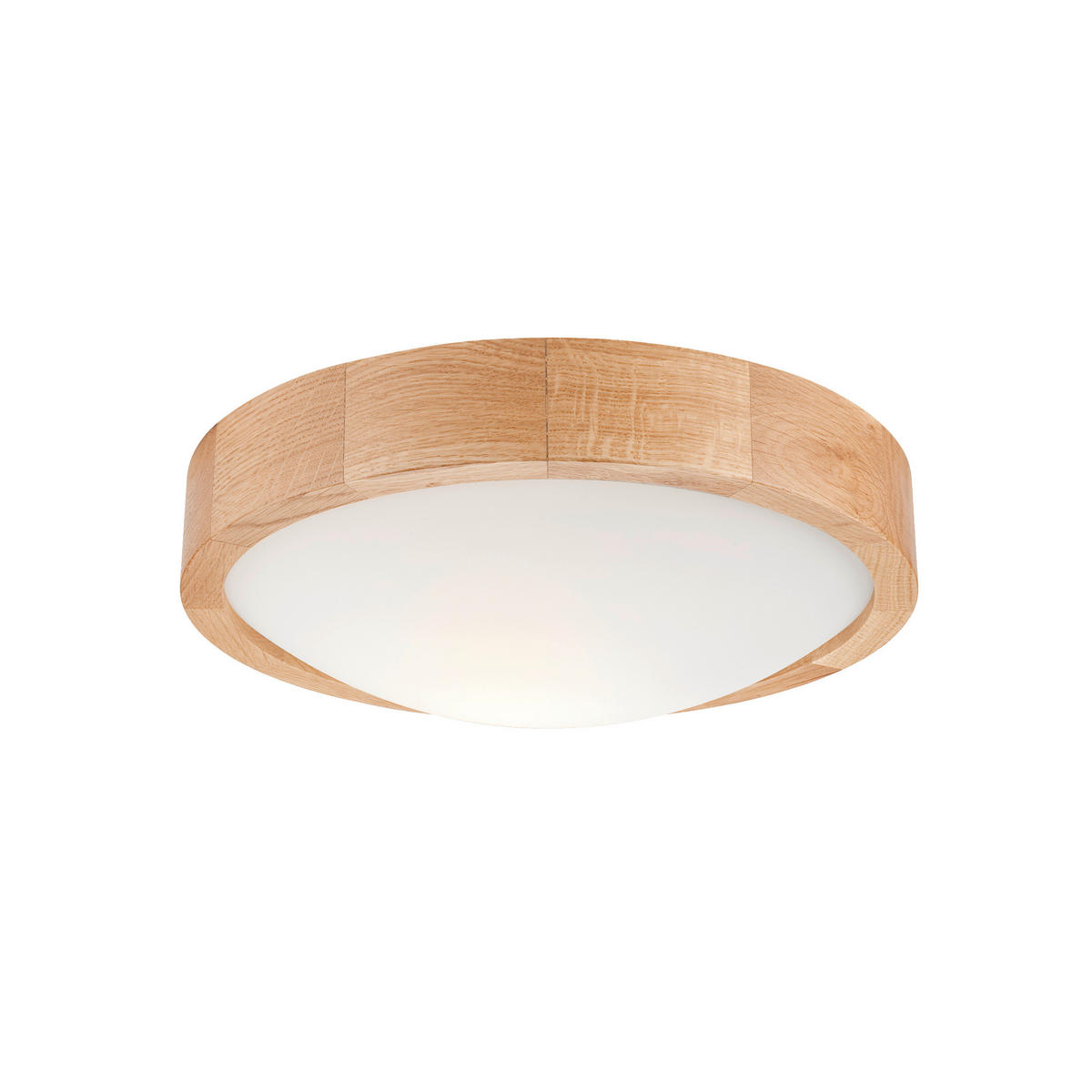 Lamkur Deckenleuchte ANELLO 40790 Eiche Glas Holz H/L: ca. 8x27 cm E27 1 Brennstellen Anello - Eiche (27,00cm) - Lamkur