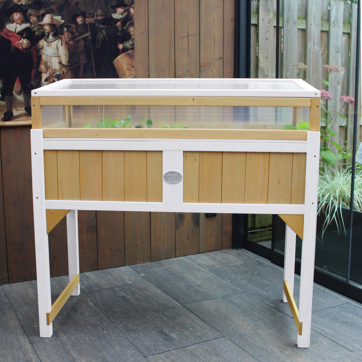 AXI Hochbeet B/H/L: ca. 54x120x120 cm Hochbeet - braun/weiß (120,00/54,00/120,00cm) - AXI