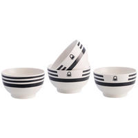 BENETTON Mehrzweckschalenset Black & white weiß Porzellan Black & white - weiß/schwarz - BENETTON