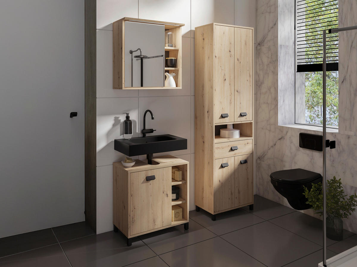 Badezimmer-Set WELLNESS, Set 3-tlg. Eiche WELLNESS, Set 3-tlg. - Eiche - byLIVING