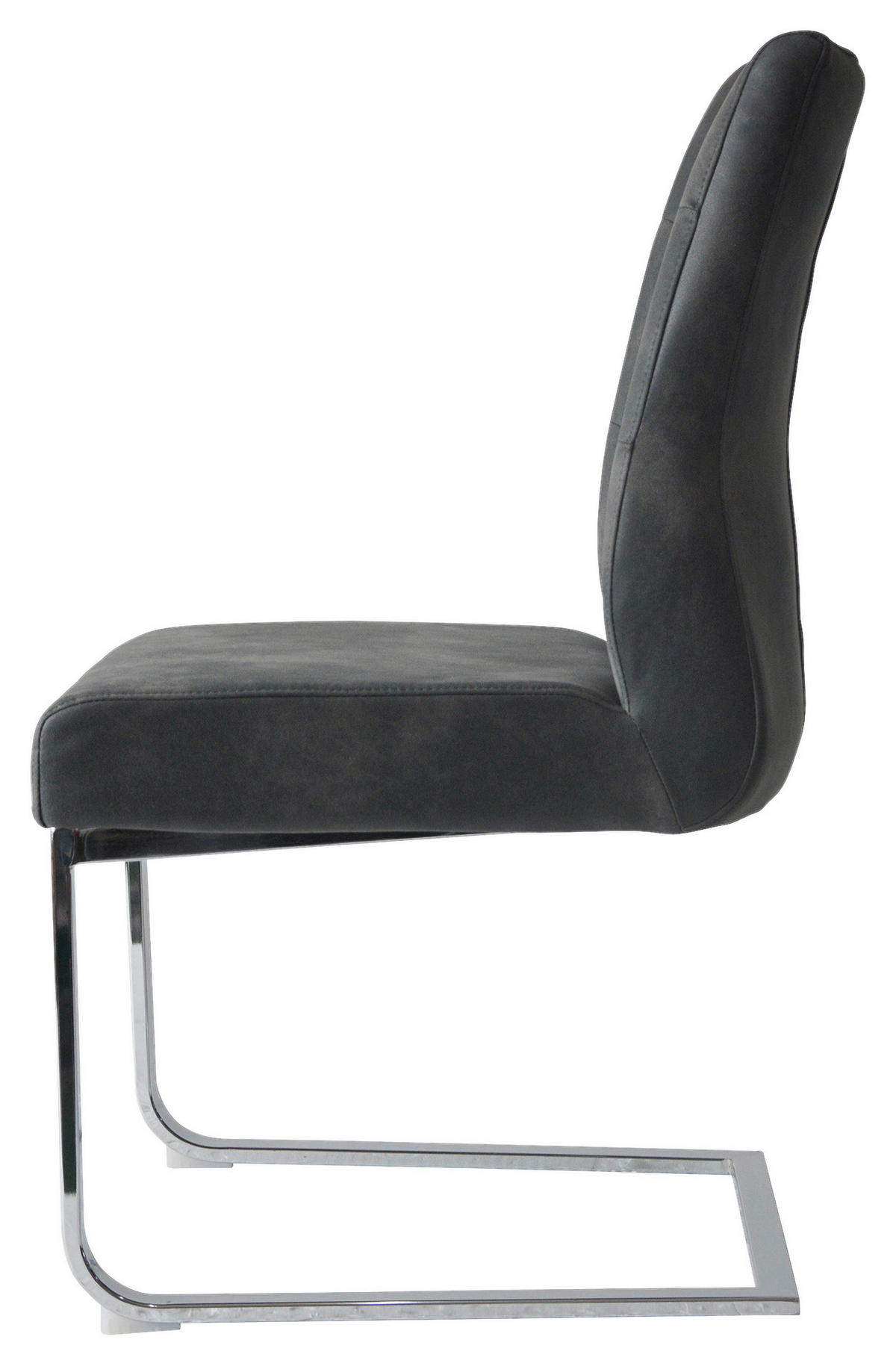 Schwingstuhl MARLEN-XXL  2er-Set anthrazit Vintage Chrom Stoff Metall B/H/T: ca. 72x96x80 cm MARLEN-XXL  2er-Set - Chrom/anthrazit (72,00/96,00/80,00cm) - byLIVING