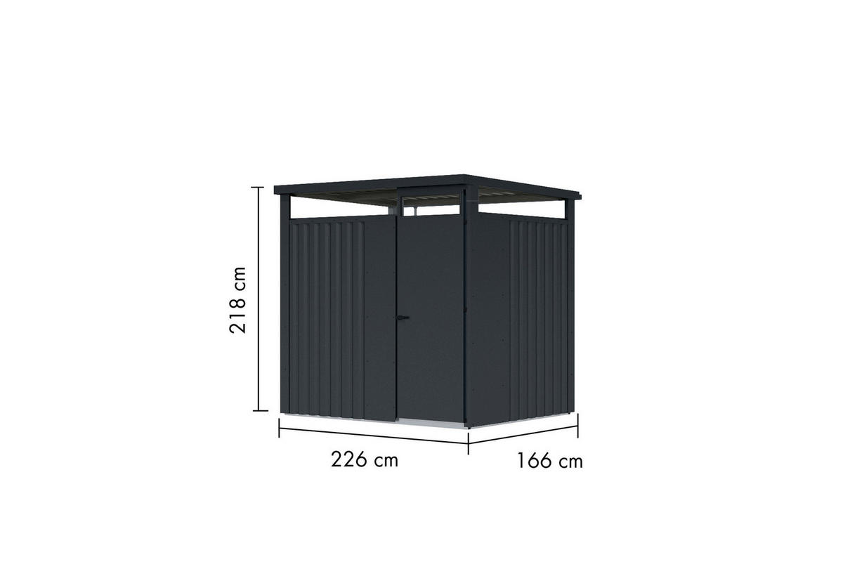 Karibu Gartenhaus Nessa 1,5 anthrazit B/H/L: ca. 160x215x220 cm Nessa 1,5 - anthrazit (220,00/160,00/215,00cm) - Karibu
