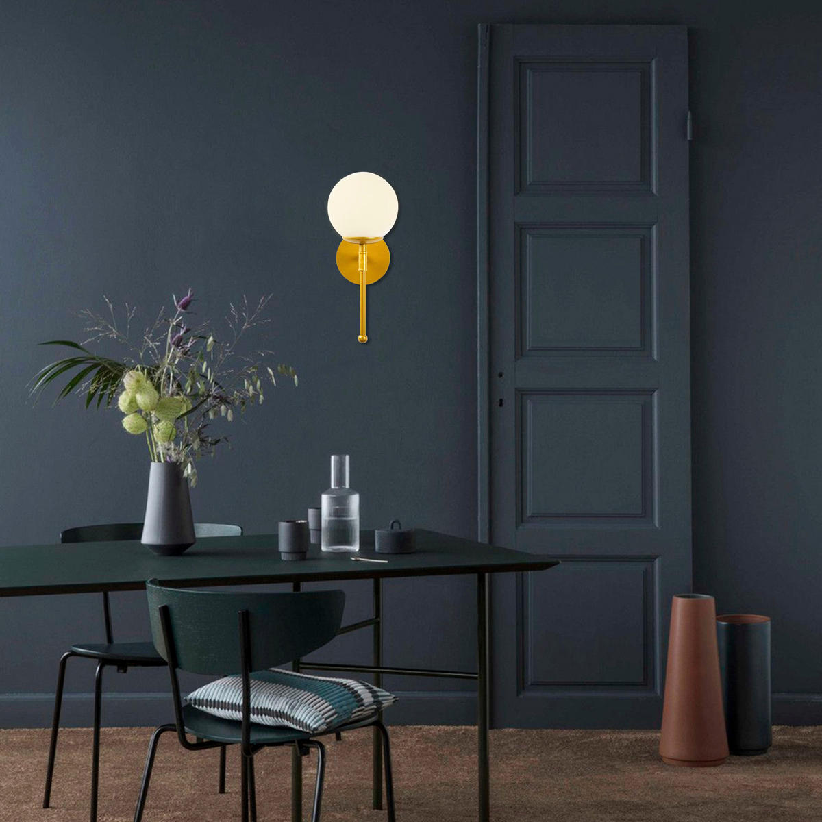 Opviq Wandleuchte gold Glas Metall B/H/L: ca. 20x35x15 cm E27 1 Brennstellen Mudoni-MR - gold (15,00/20,00/35,00cm) - Opviq