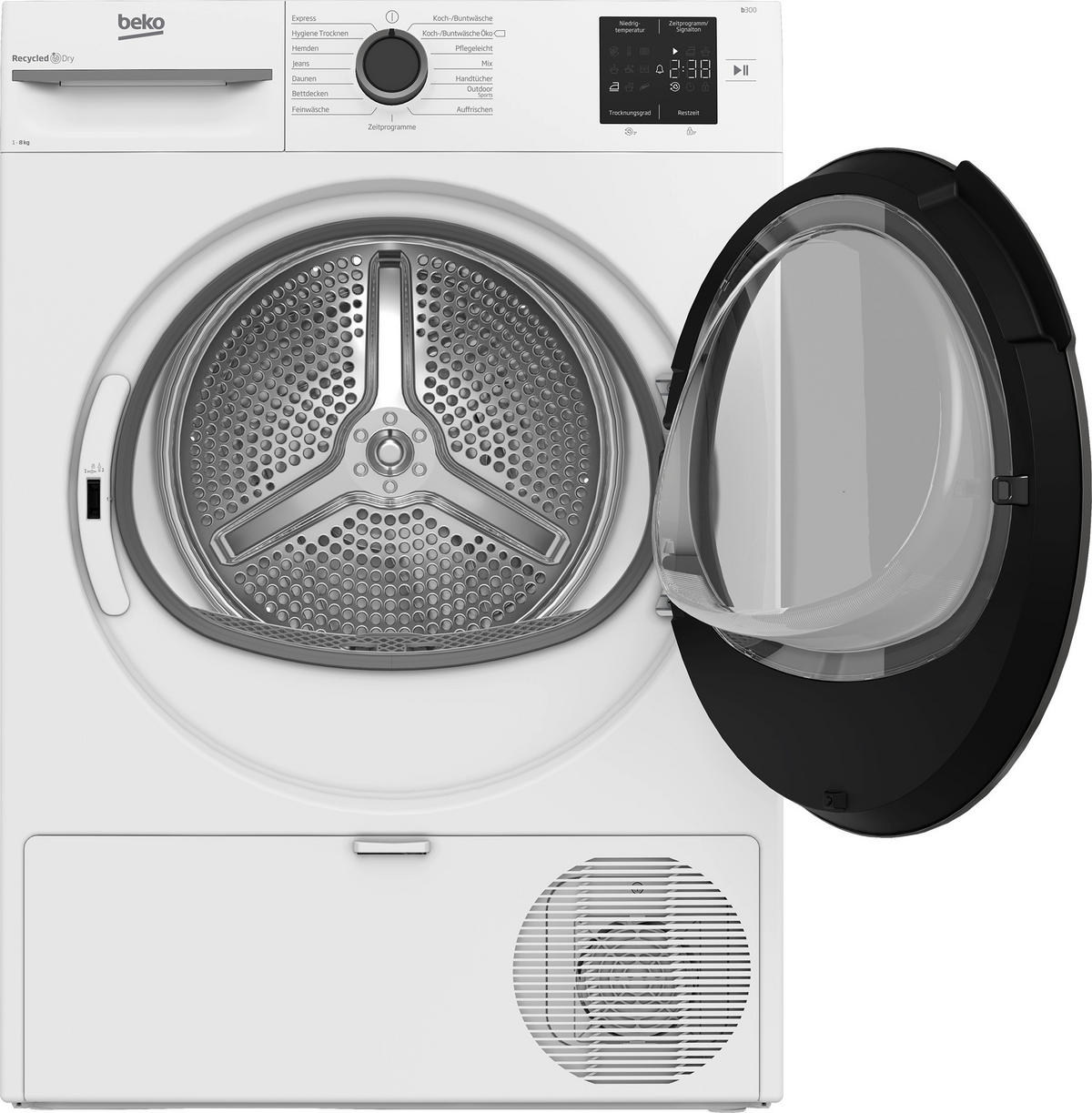 Beko Wärmepumpentrockner BM3T38210W1 weiß B/H/T: ca. 59,8x84,6x54,5 cm ca. 8 kg Wärmepumpentrockner BM3T38210W1 - weiß (59,80/84,60/54,50cm) - Beko