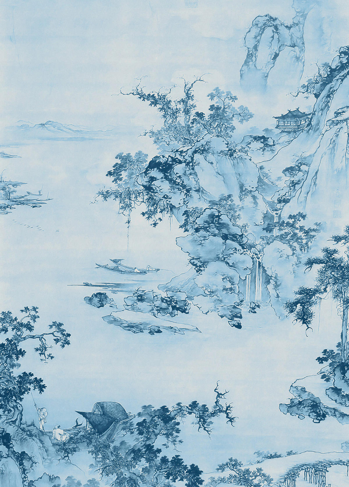 Komar Fototapete Blue China B/L: ca. 200x280 cm Blue China - (200,00/280,00cm) - Komar