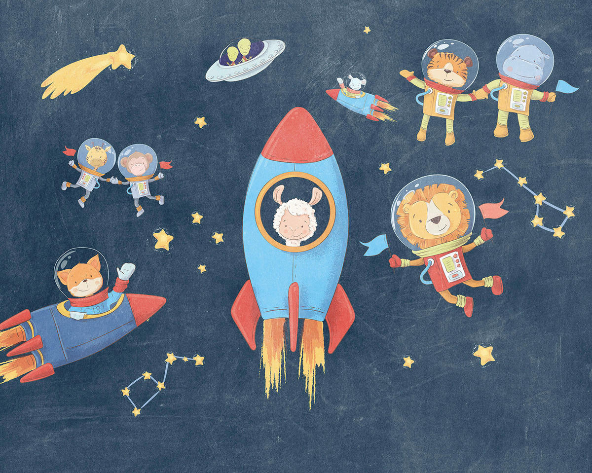 Komar Fototapete Friends in Space B/L: ca. 350x280 cm Friends in Space - (350,00/280,00cm) - Komar