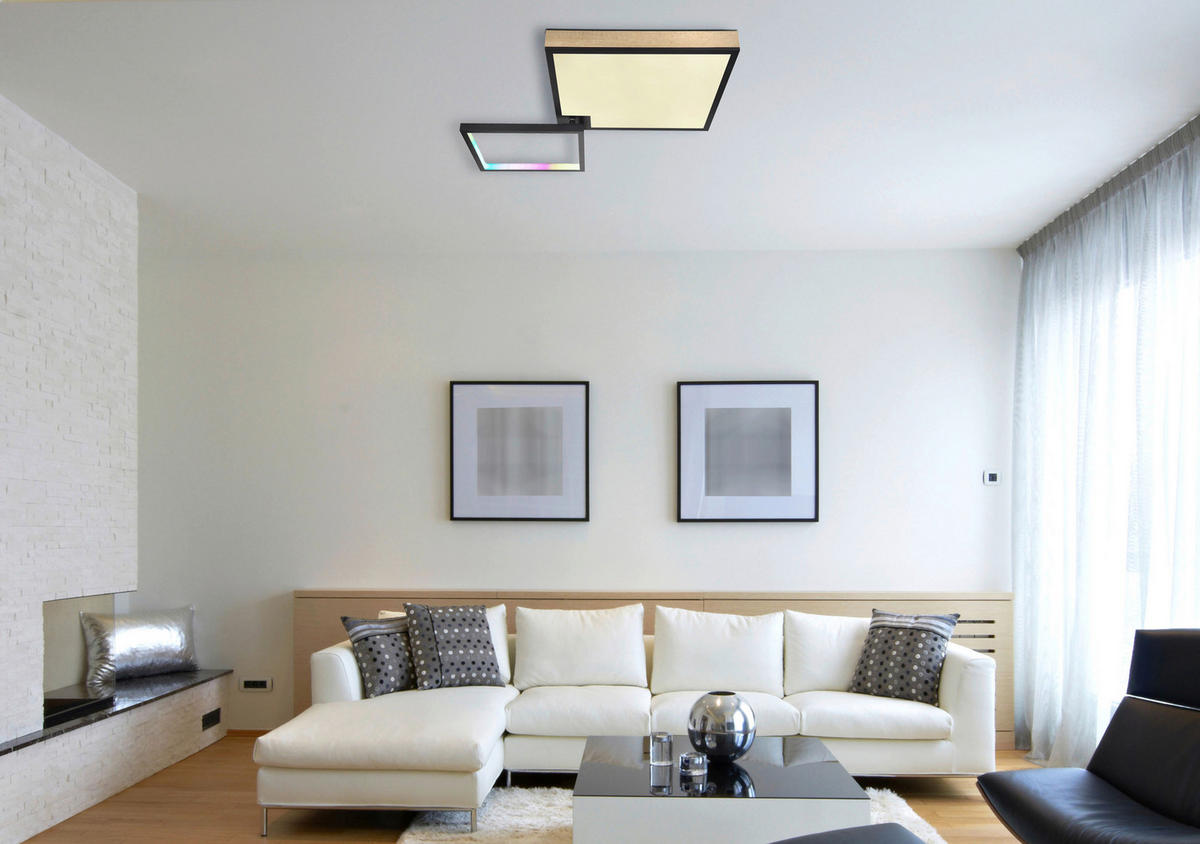 GLOBO LED-Deckenleuchte schwarz Opal Acryl Metall B/H/T: ca. 55x10x85,5 cm JACKY - schwarz/Opal (55,00/10,00/85,50cm) - GLOBO
