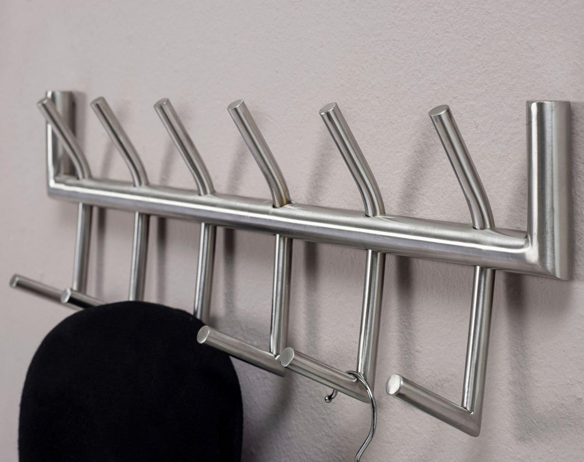 Garderobe Stahl poliert B/H/T: ca. 60x19x10 cm Garderobe - Stahl (60,00/19,00/10,00cm) - Wohnling