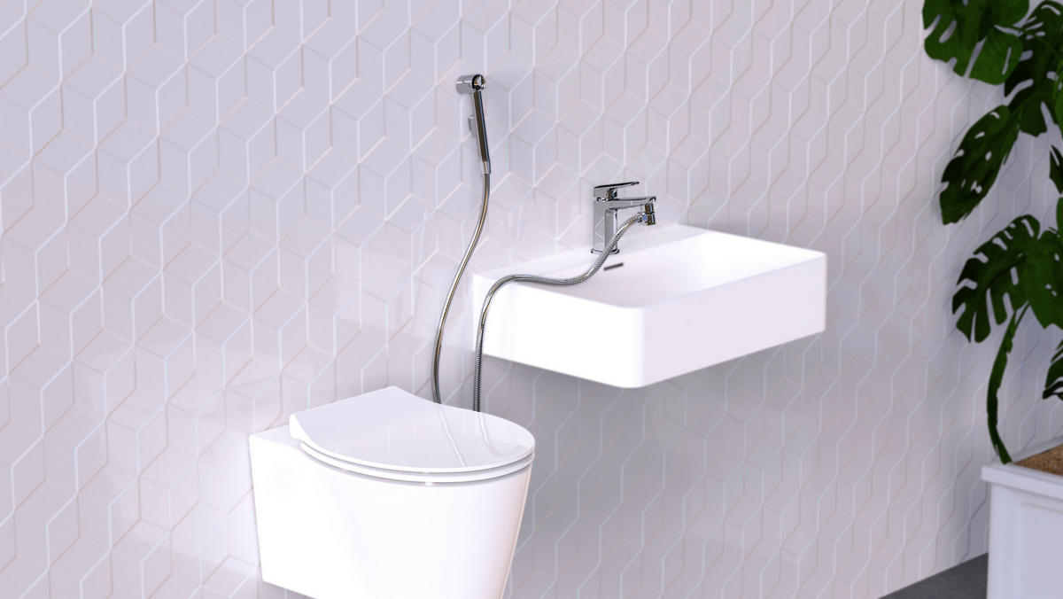 Waschbeckenbrause-Set Chrom B/H/L: ca. 3,3x18x150 cm Waschbeckenbrauseset - Chrom (150,00/3,30/18,00cm) - Eisl