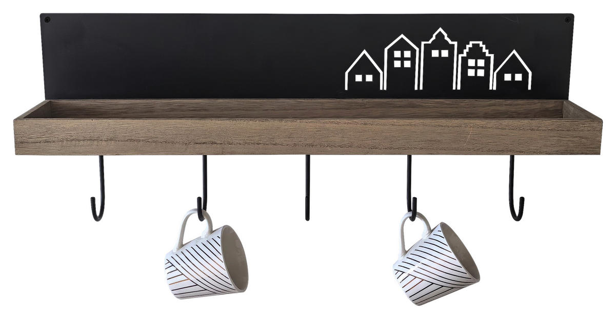 Wandgarderobe Dana braun schwarz B/H/T: ca. 48x19x10 cm Dana - braun/schwarz (48,00/19,00/10,00cm)