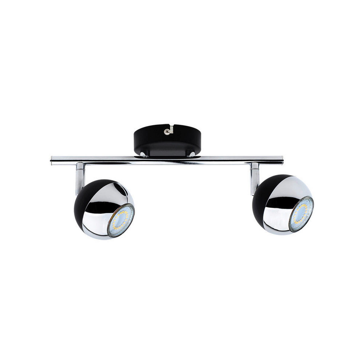 SPOT Light Spotbalken 2502204 schwarz Chrom Metall B/H/T: ca. 30x16x8 cm GU10 2 Brennstellen Bianca - schwarz/Chrom (30,00/16,00/8,00cm) - SPOT Light