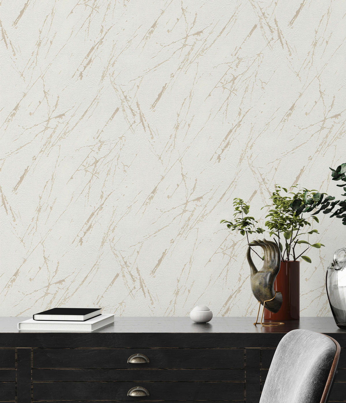 A.S.Creation Vliestapete silber champagner B/H/D: ca. 53x1005x9,8 cm Vliestapete - champagner/silber (9,80/1005,00cm) - A.S.Creation