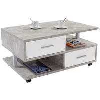 Couchtisch Quattro Beton Optik weiß Nachbildung B/H/T: ca. 105x45x60 cm Quattro - Beton/weiß (105,00/45,00/60,00cm)